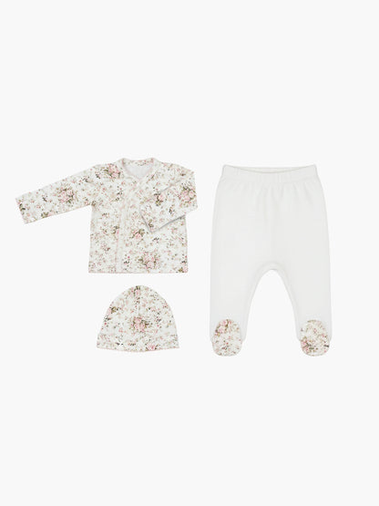 Premium - Ajuar 3 piezas Estampado Floral